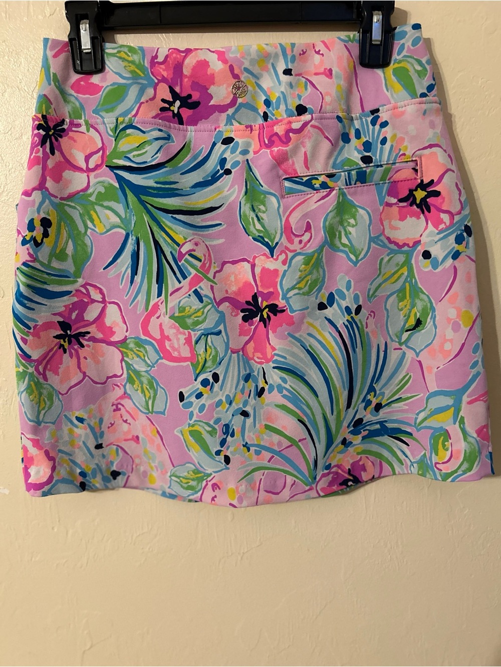 Lilly Pulitzer Pink Floral Palm-Print Mini Skirt
